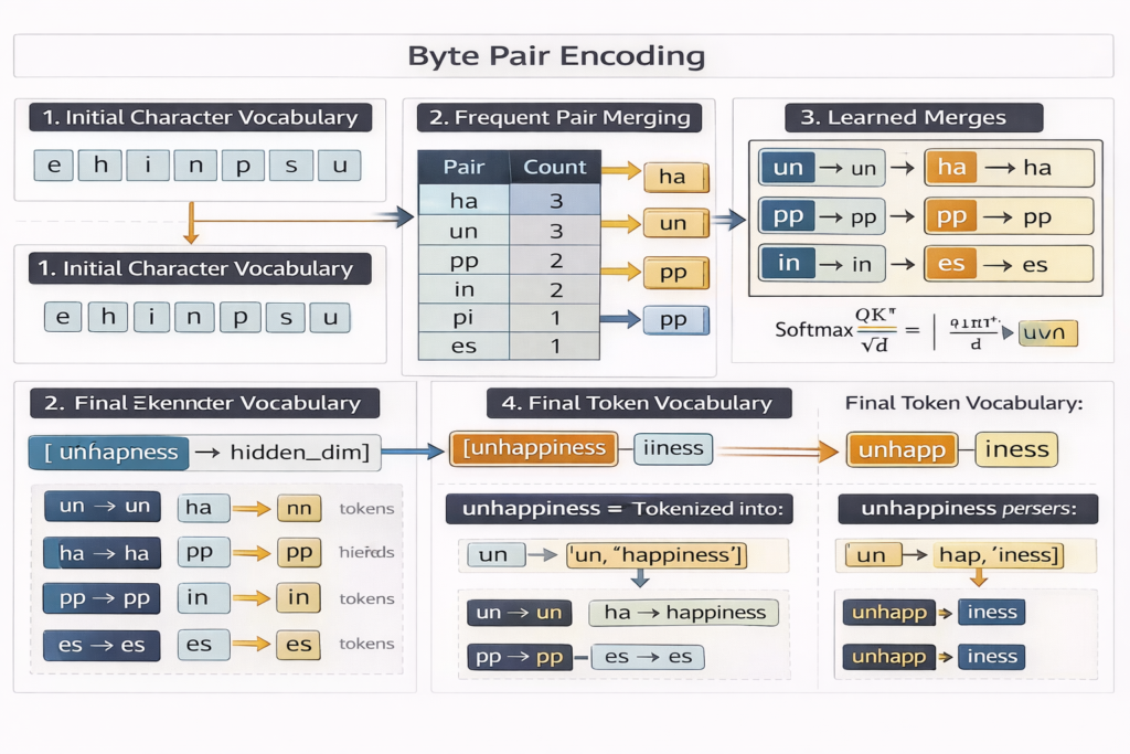 Byte Pair Encoding explained visually