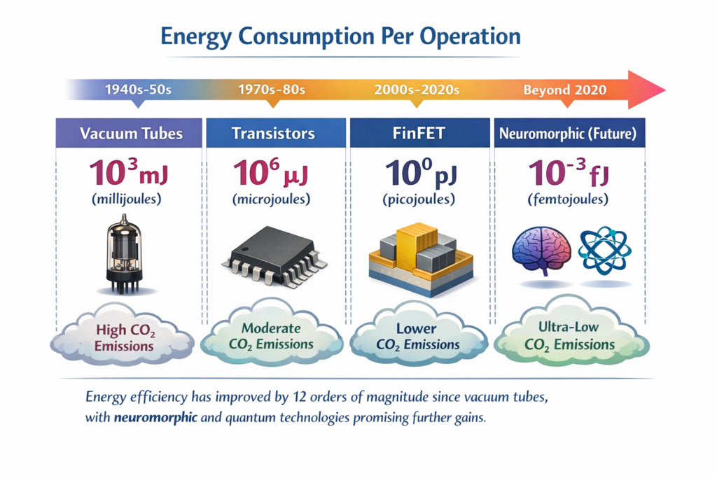 Energy consumption across technology generations