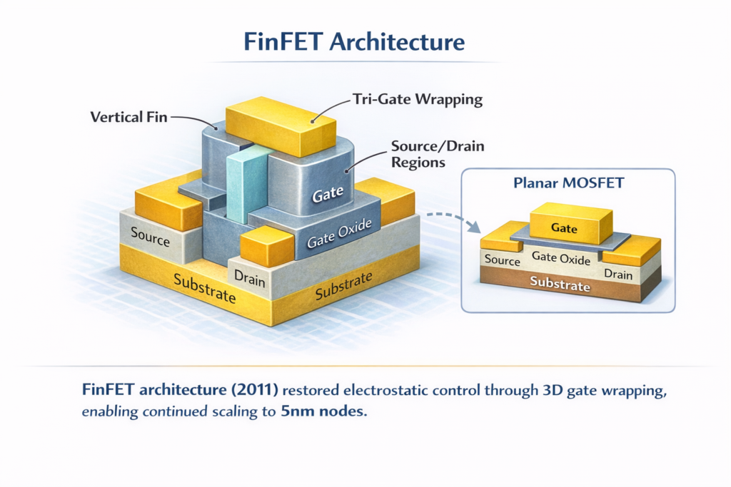 FinFET vs Planar MOSFET comparison