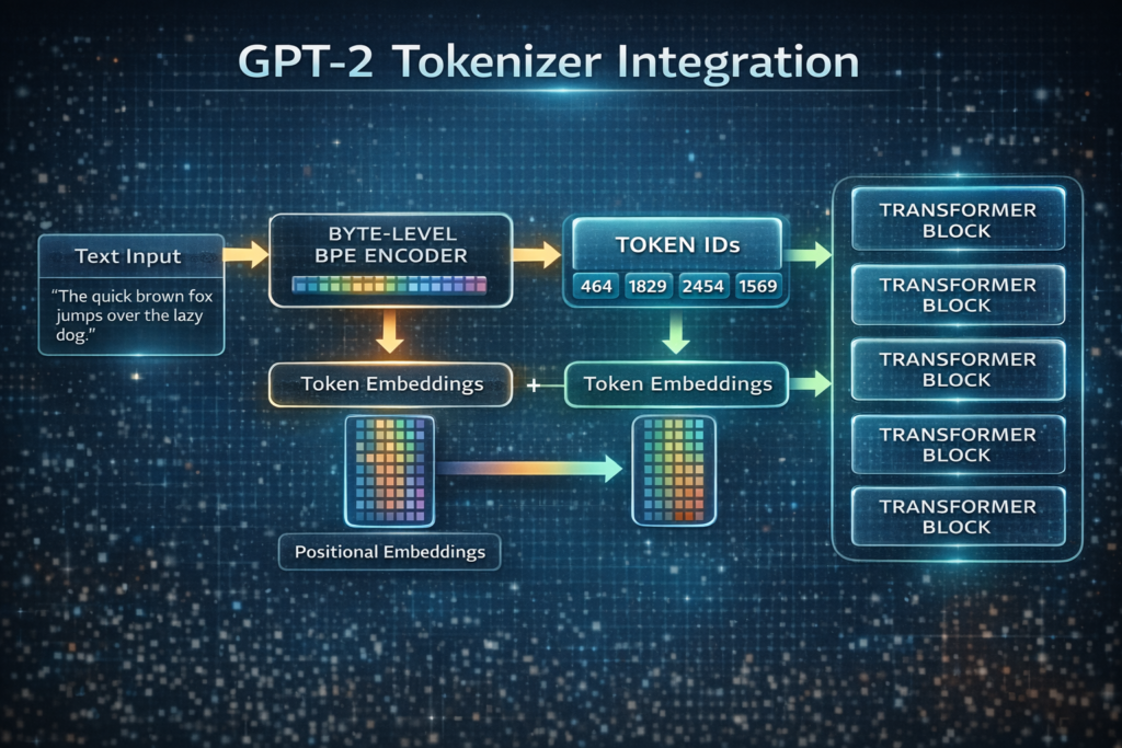 GPT-2 tokenizer integration diagram