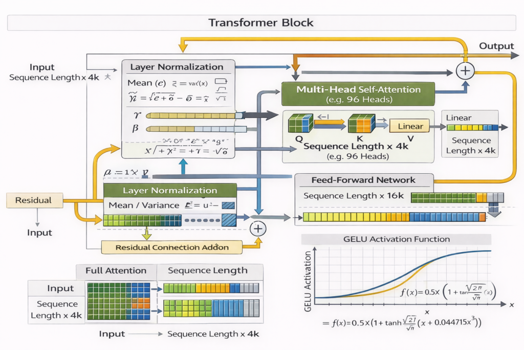 Transformer block cross-section diagram